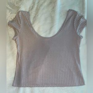 H&M lavender/light purple crop t-shirt